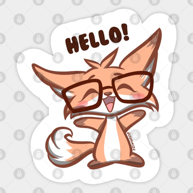 Cute Kawaii Nerd Fox hell Sticker by Kyumotea